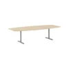 Konferensbord Lotus Madrid Båtformat, 2800x1200 mm, ljus ek, silver