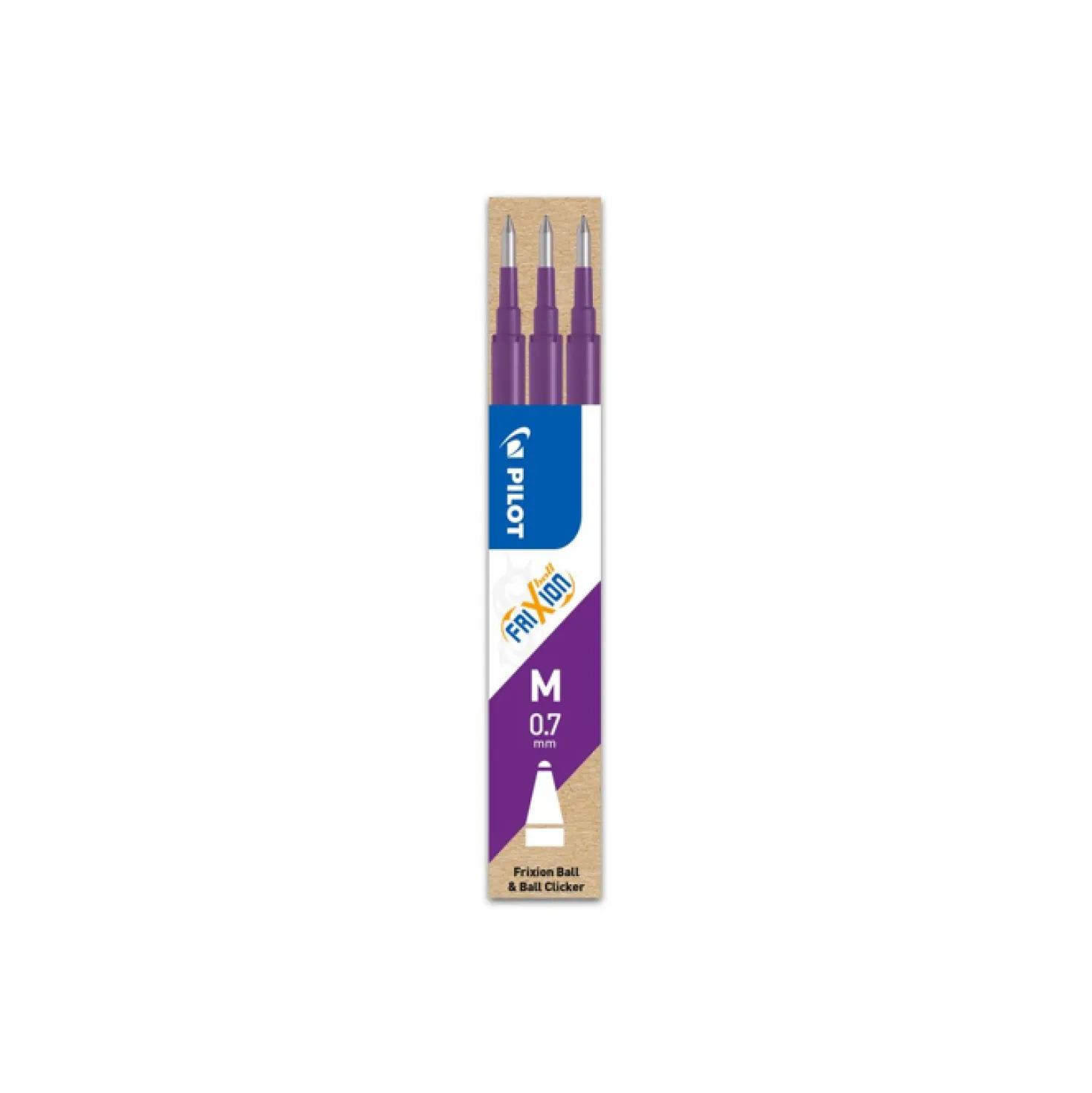 Kulpatron Pilot Frixion Clicker raderbar, 0,7 mm, lila, 3 st