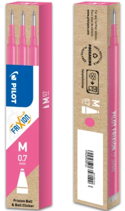 Kulpatron Pilot Frixion Clicker/LX Raderbar, rosa, 0,7 mm, 3 st
