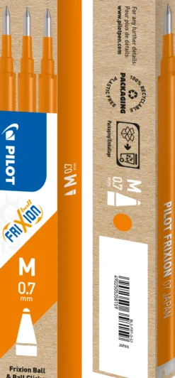 Kulpatron Pilot Frixion Clicker/Ball/LX 0,7 mm, orange, 3 st