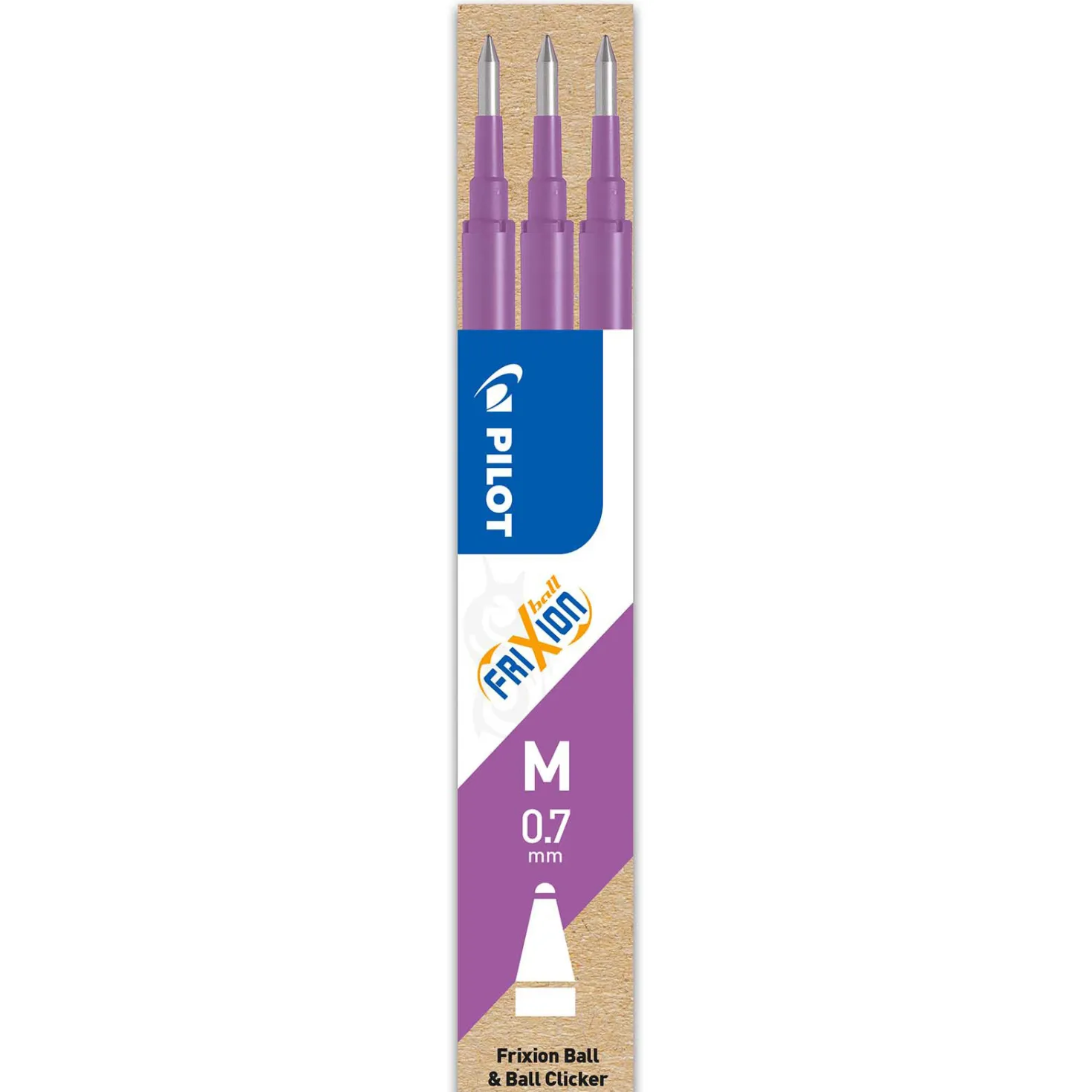 Kulpatron Pilot Frixion Clicker Raderbar, lila, 0,7 mm, 3 st