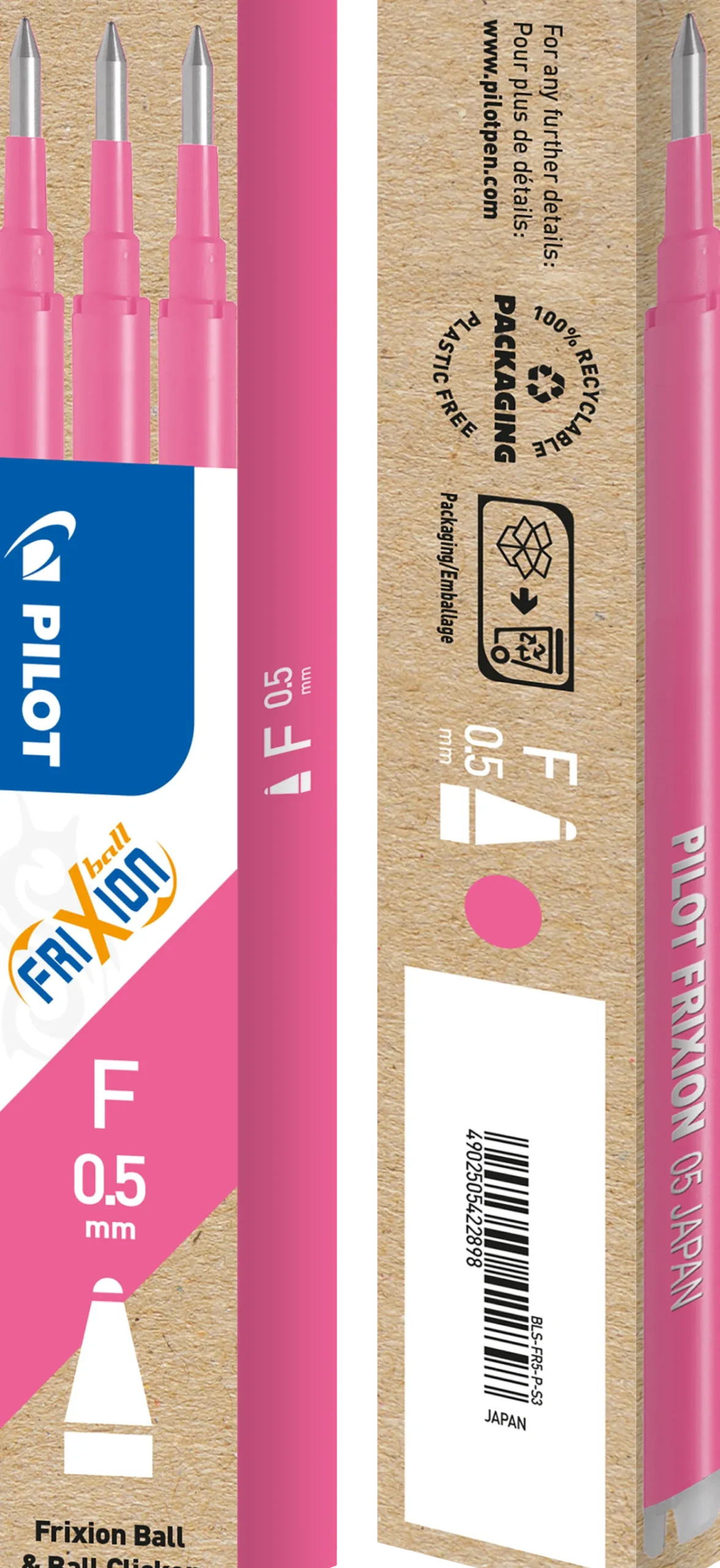 Kulpatron Pilot Frixion Point Clicker, rosa, 3 st