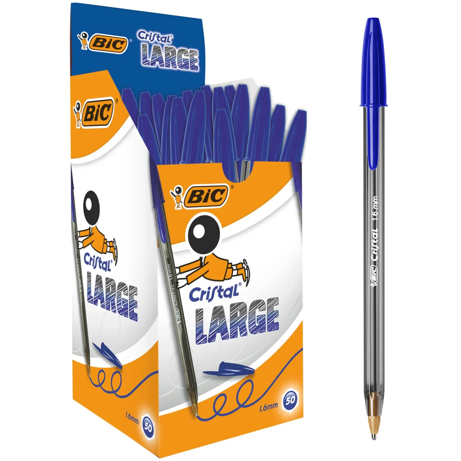 Kulpenna Bic Cristal L, blå, 1,6 mm kulspets