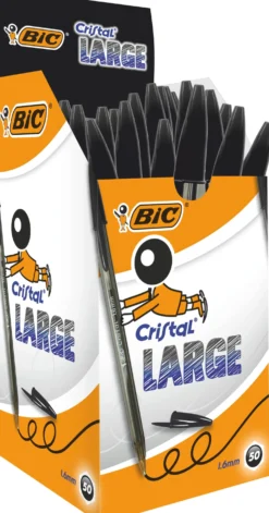 Kulpenna Bic Cristal L, svart, bred 1,6 mm spets