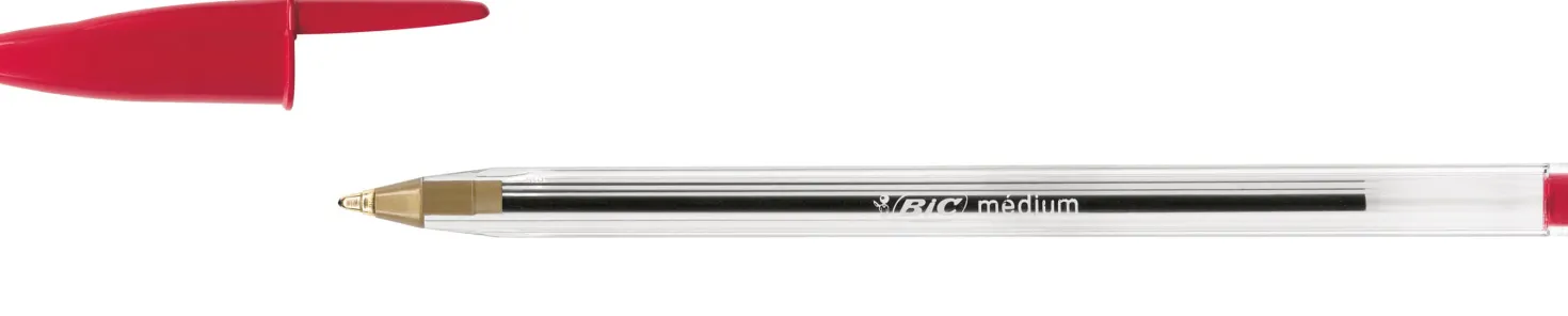 Kulspetspenna Bic Cristal M, röd, dokumentäkta, 1,0 mm