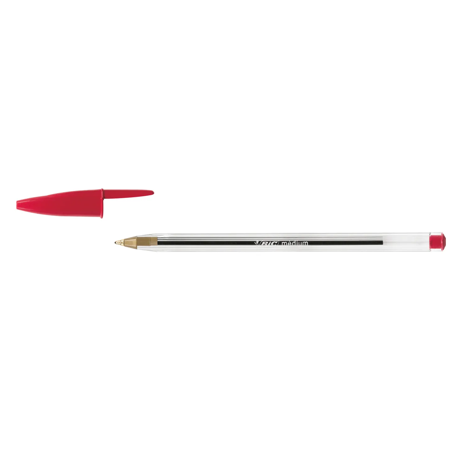 Kulspetspenna Bic Cristal M, röd, dokumentäkta, 1,0 mm