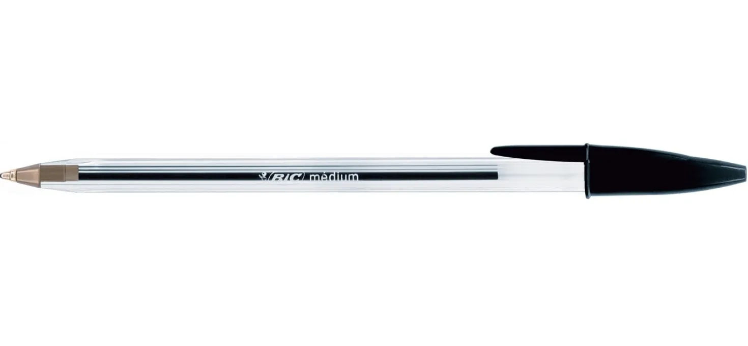 Kulspetspenna Bic Cristal M, svart, dokumentäkta bläck, 1 mm