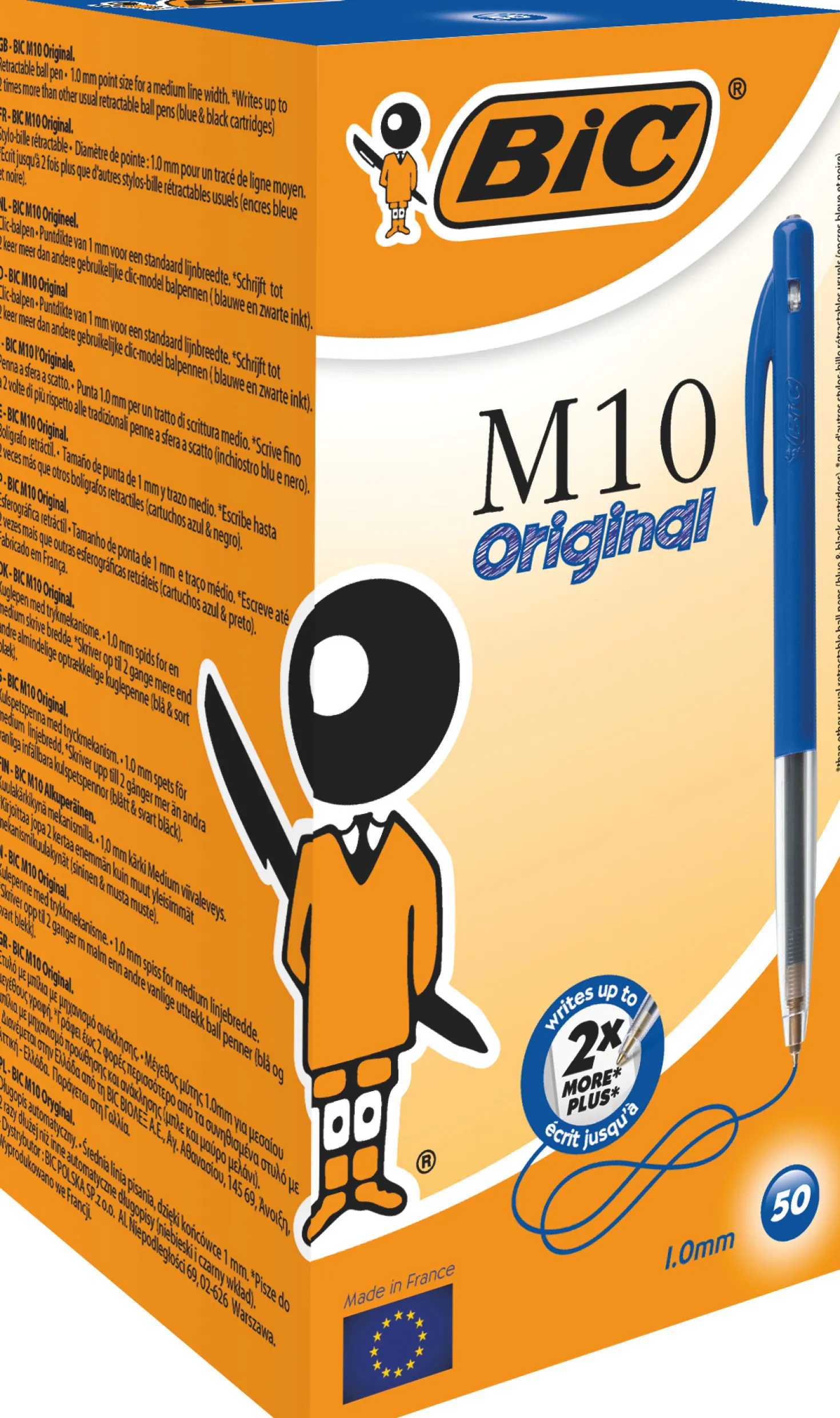 Kulspetspenna Bic M10 Clic Medium, blå, dokumentäkta