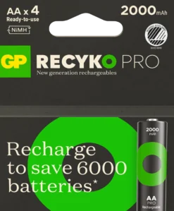 Laddningsbart batteri GP Recyko Pro AA 2000mAh, 4-pack