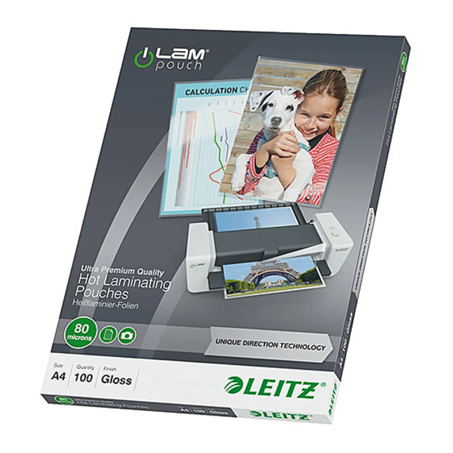 Lamineringsficka Leitz ILam A4, 80 mikron, 100 st