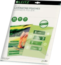 Lamineringsficka Leitz ILam A4, 80 mic, blank, 25 st