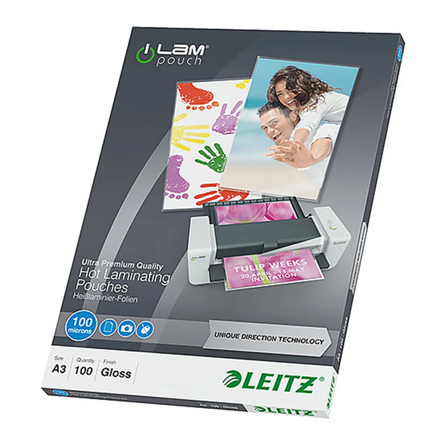 Lamineringsficka Leitz ILam A3, 100 mikron, glansig, 100 st