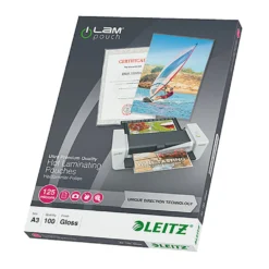 Lamineringsficka Leitz ILam A3 125 mic, glansig, 100 st