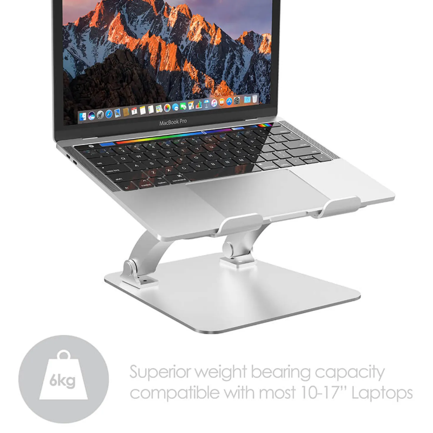 Laptopställ Desire2 Dual Pivot Riser, justerbar, aluminium, silver