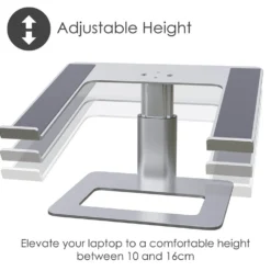 Laptopställ Desire2 Vertikalt Justerbart, aluminium, upp till 17 tum
