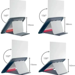Laptopställ Leitz Cosy, grå, 13–17 tum, 4 höjdlägen