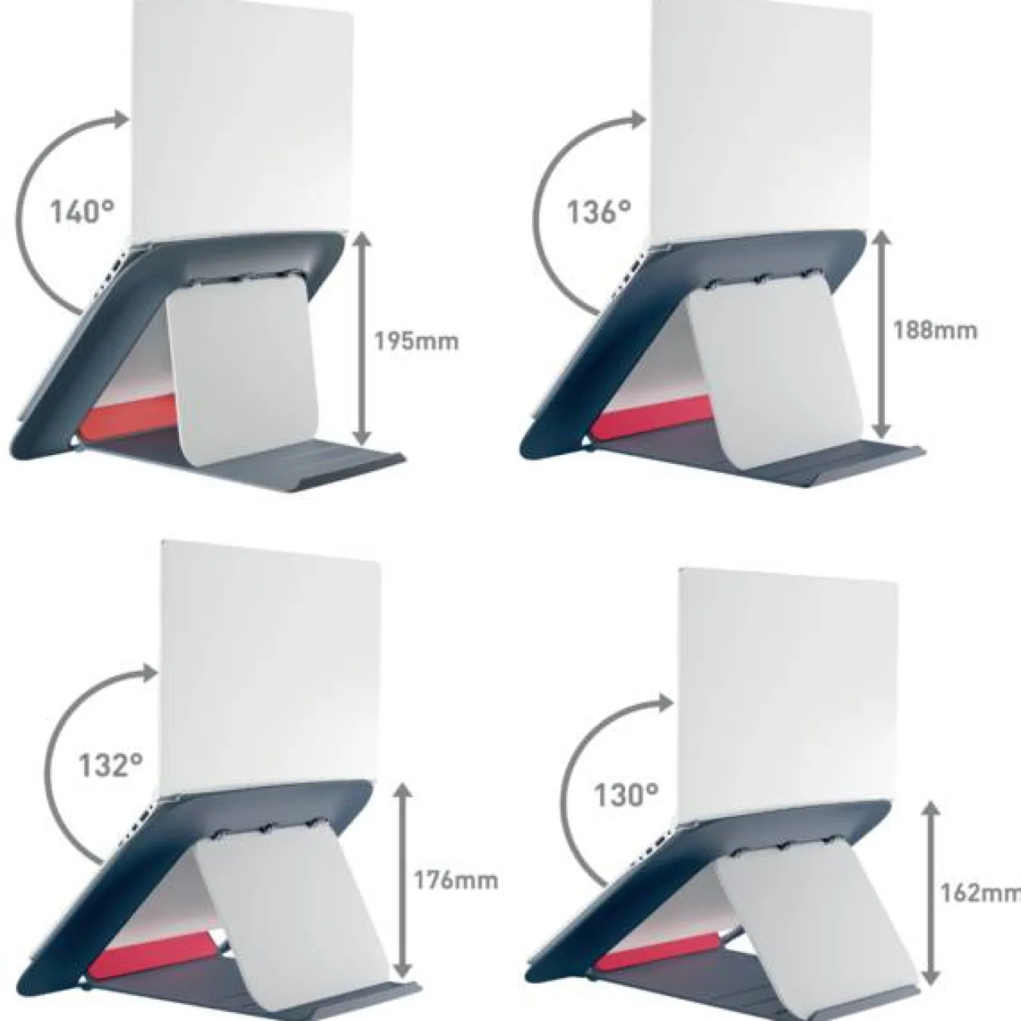 Laptopställ Leitz Cosy, grå, 13–17 tum, 4 höjdlägen