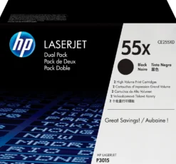 Lasertoner HP CE255XD 55X svart Dualpack