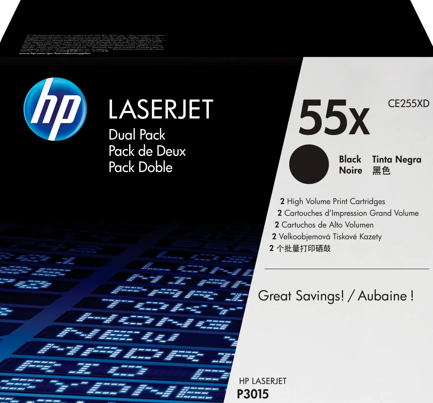 Lasertoner HP CE255XD 55X svart Dualpack