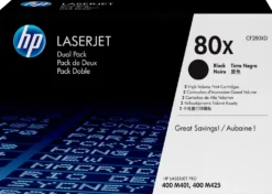 Lasertoner HP 80X Dualpack svart