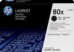Lasertoner HP 80X Dualpack svart