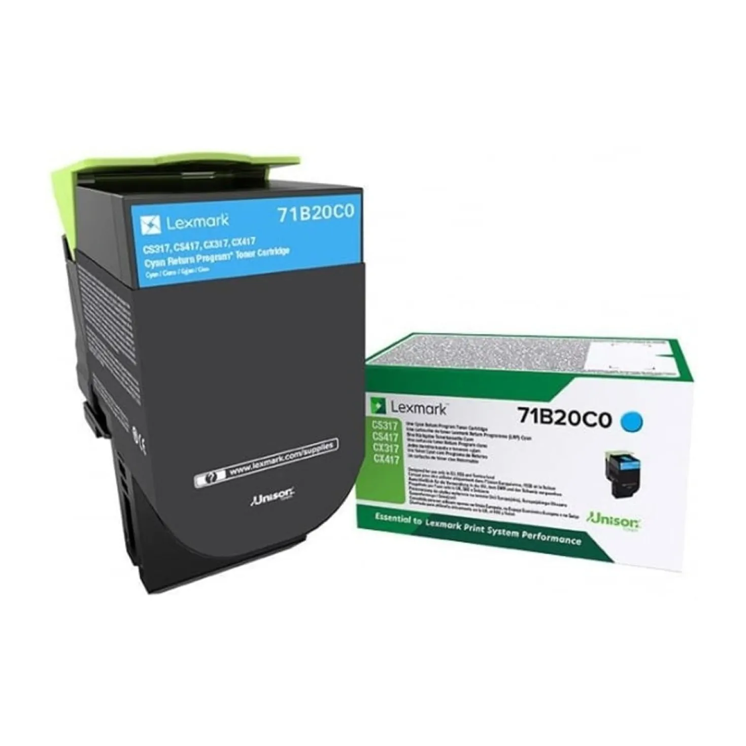 Lasertoner Lexmark CS317/CX317 cyan (Return)