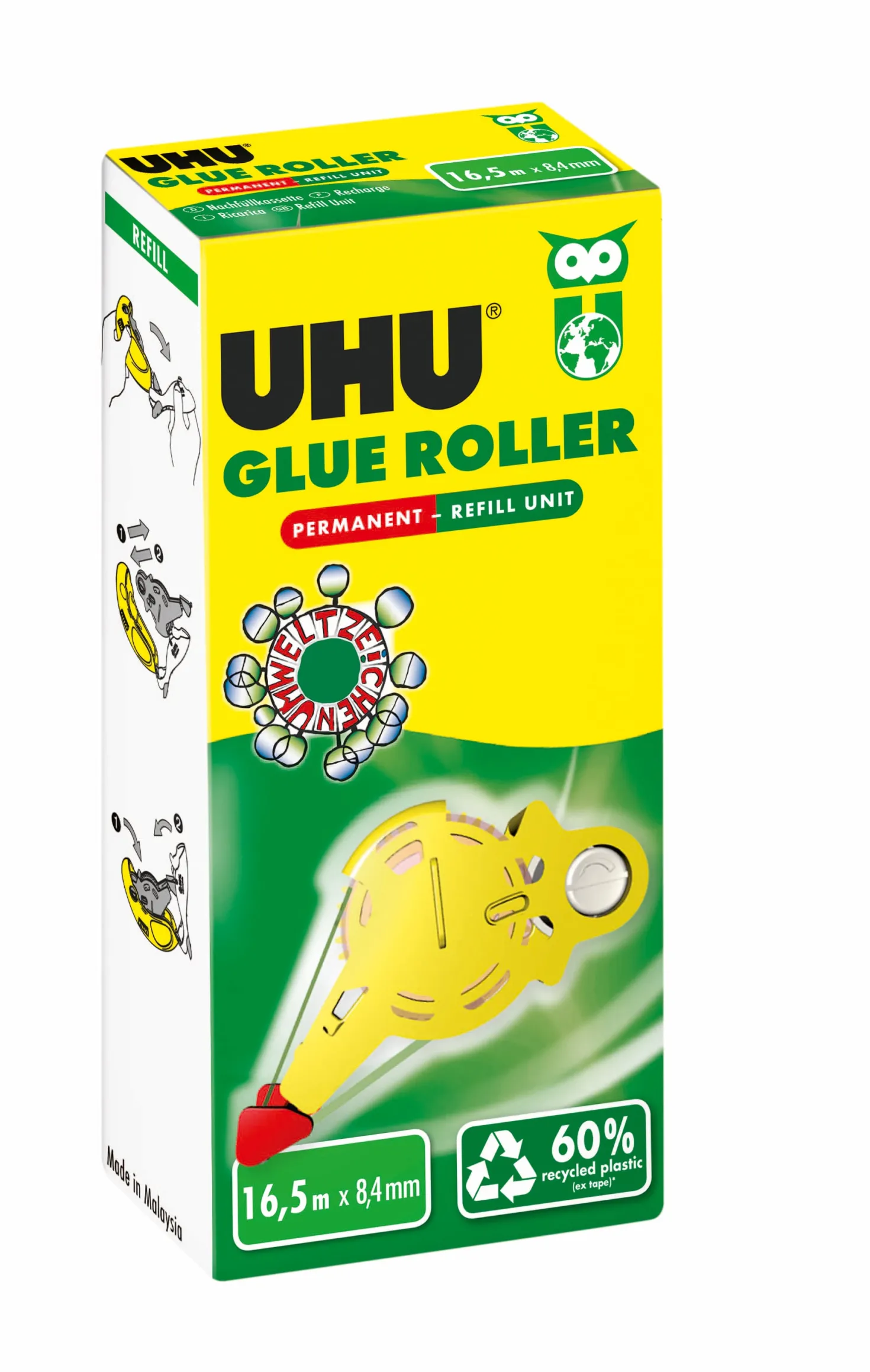 Limroller refill UHU, permanent, 8,4 mm x 16,5 m