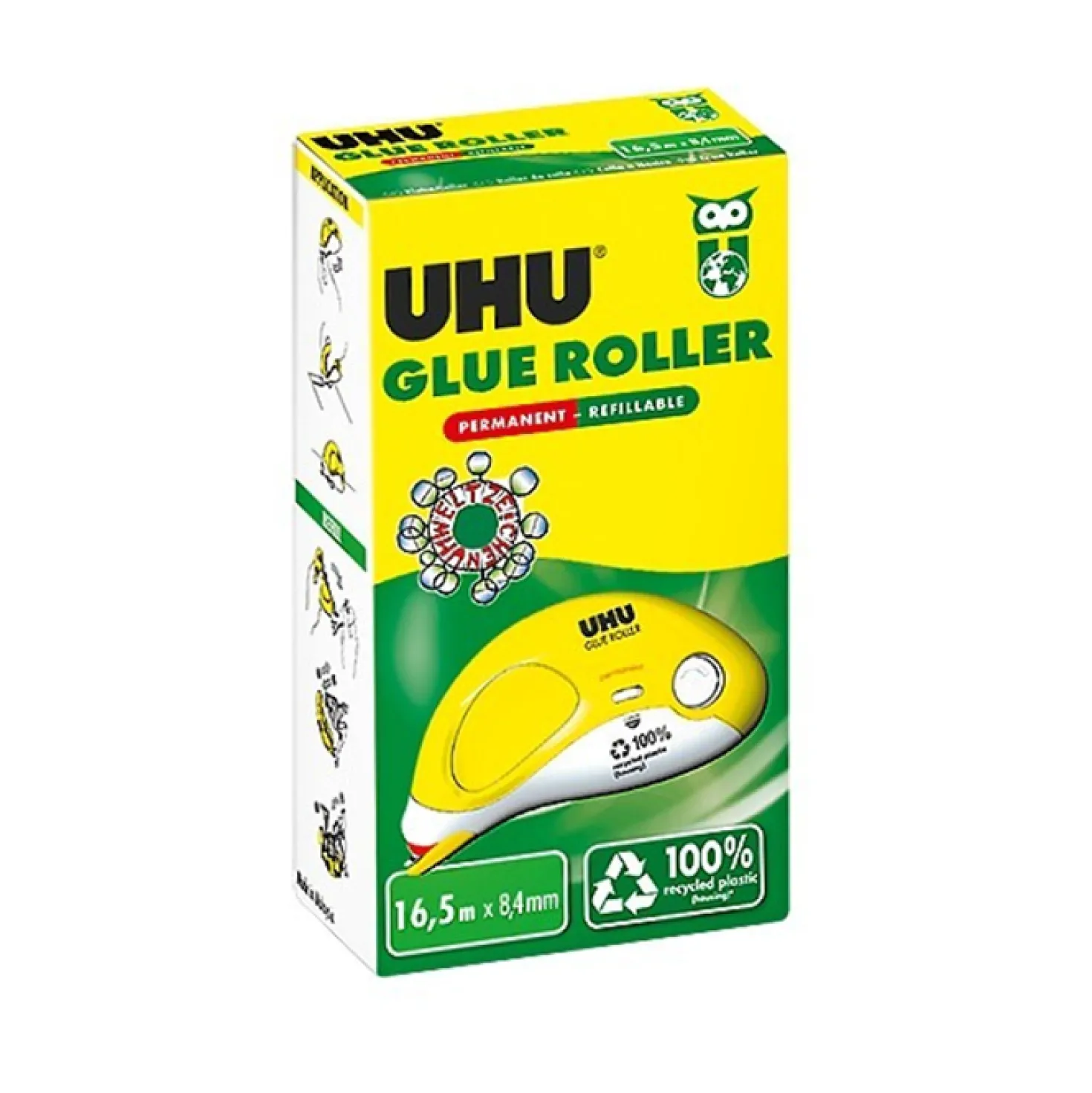 Limroller UHU Permanent, påfyllningsbar, 8,4mm x 16,5m