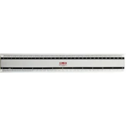 Linjal MR Aluminium, 30 cm, tuschkant, millimetergradering