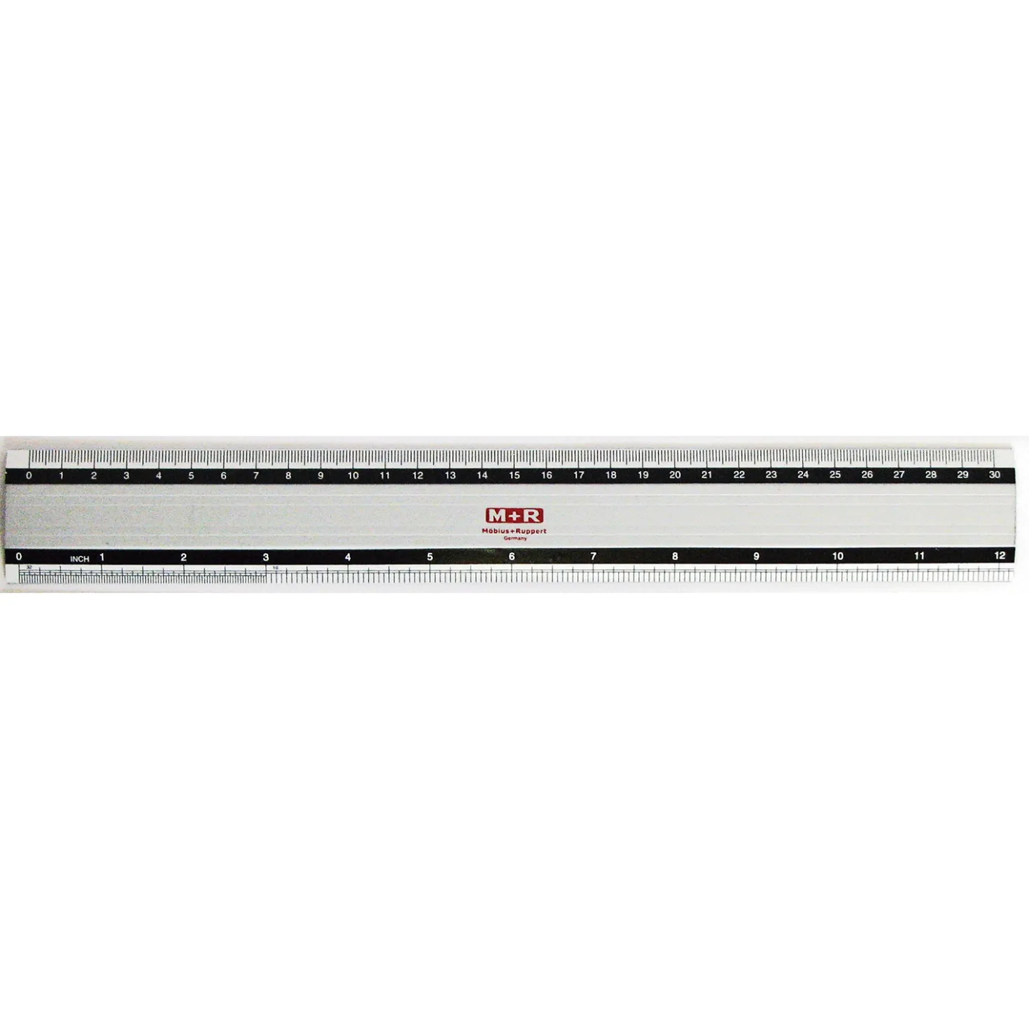 Linjal MR Aluminium, 30 cm, tuschkant, millimetergradering