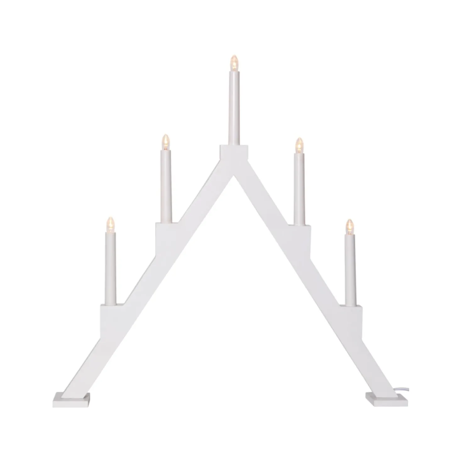 Ljusstake Star Trading Torpa LED, vit, 5 lampor, 57 cm