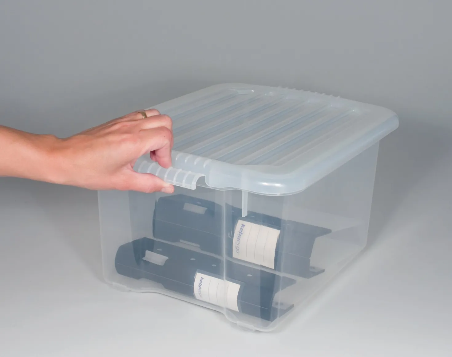 Lock till förvaringsbox Keba 55 L, transparent, med låsfunktion