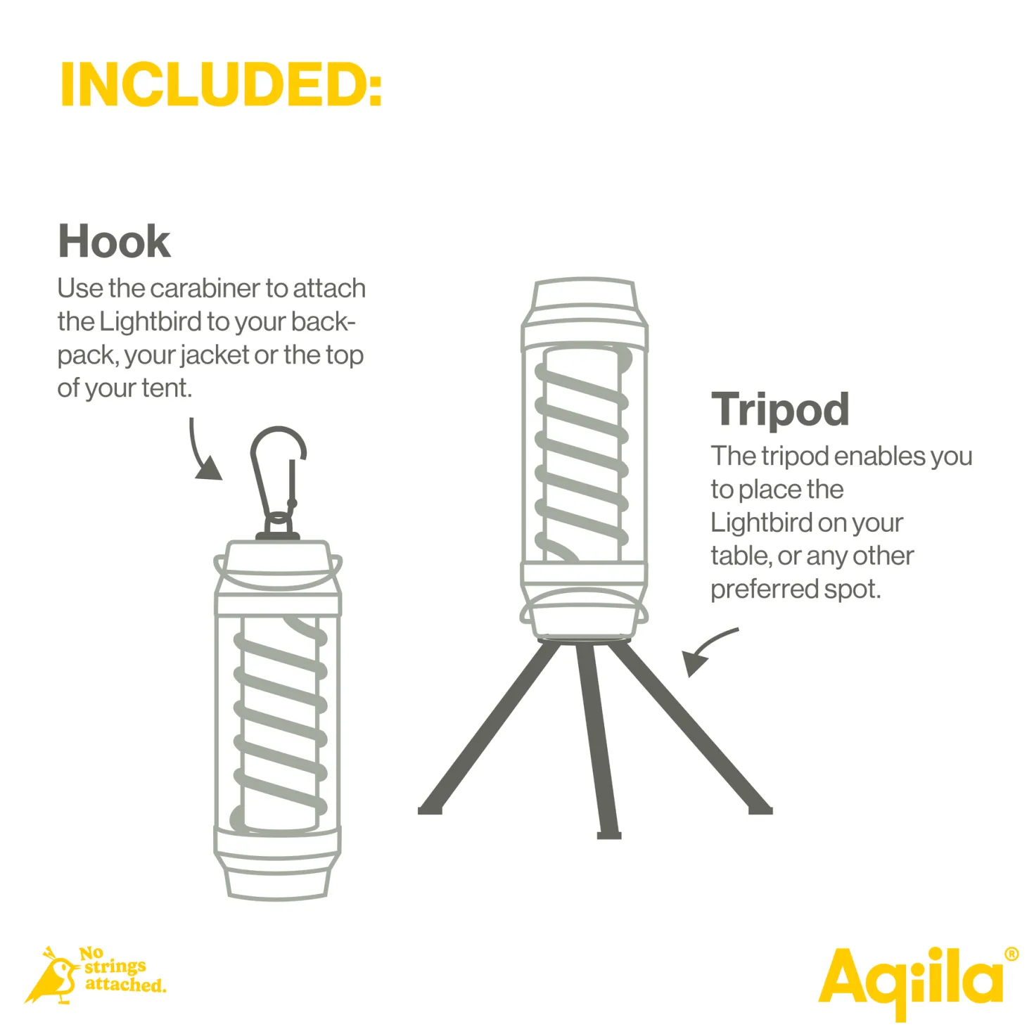 Lykta och ficklampa Aqiila Lightbird G1, 7 ljuslägen, IPX4, 800 mAh