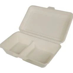 Matlåda Papstar Bagasse 2-delad, vit, 500 st