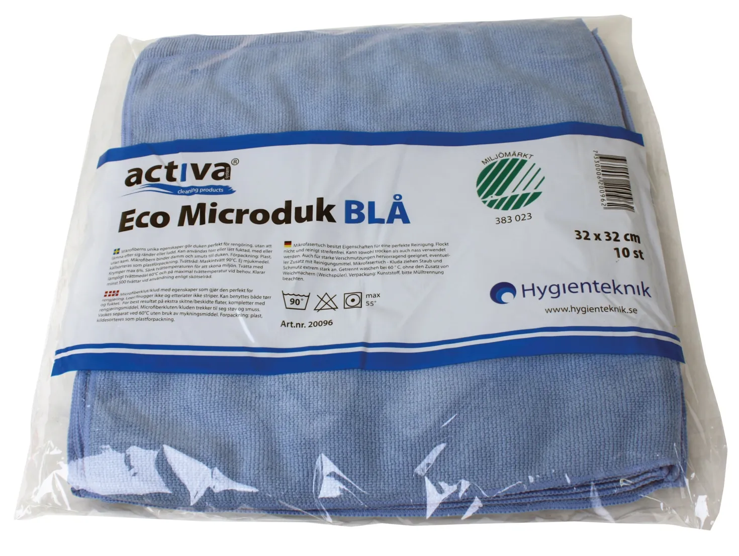 Mikrofiberduk Activa Eco, blå, Svanenmärkt