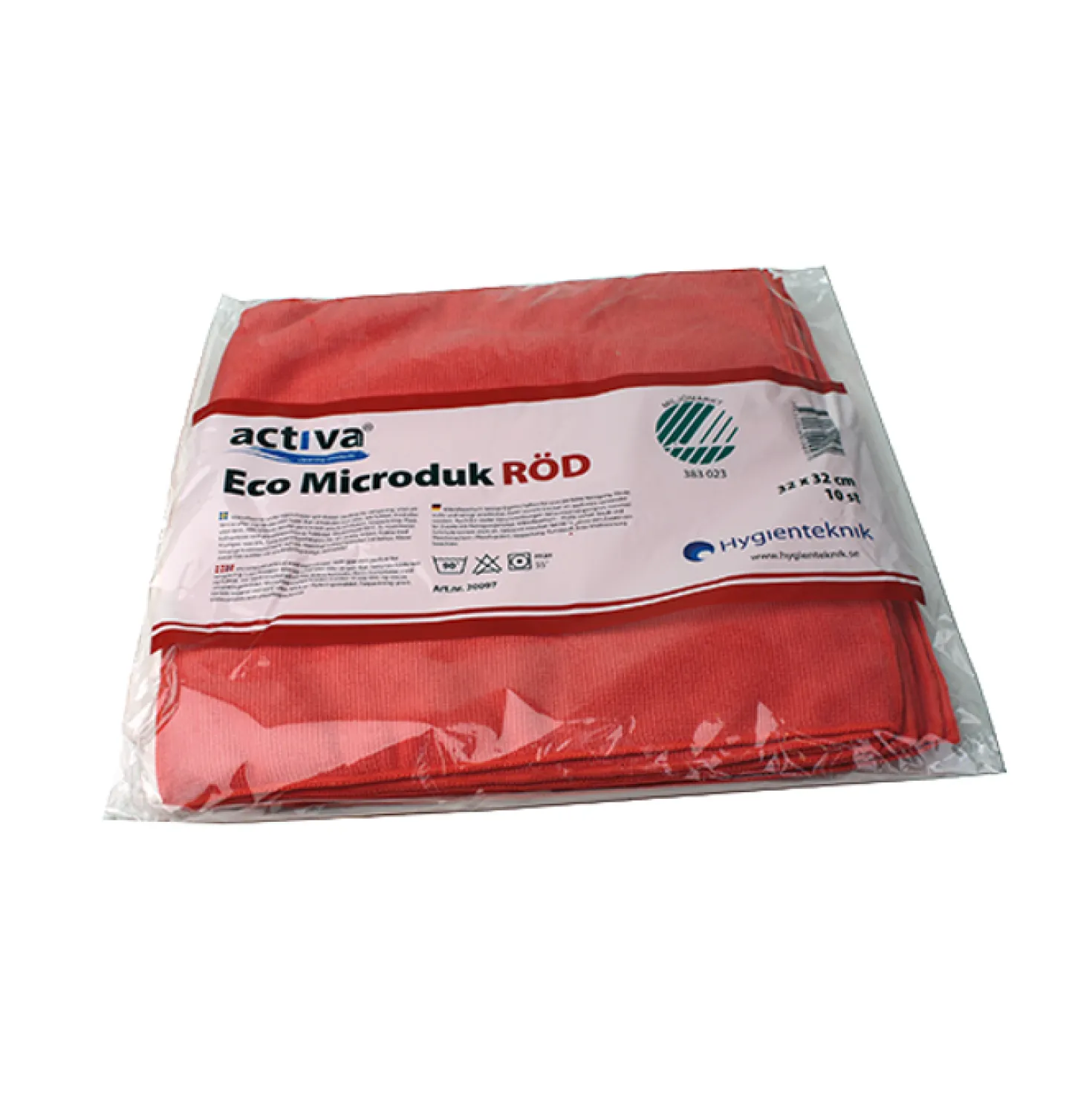Mikrofiberduk Activa Eco, röd, Svanenmärkt