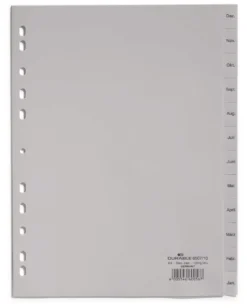 Månadsregister Durable PP Dec-Jan, 12 flikar, A4