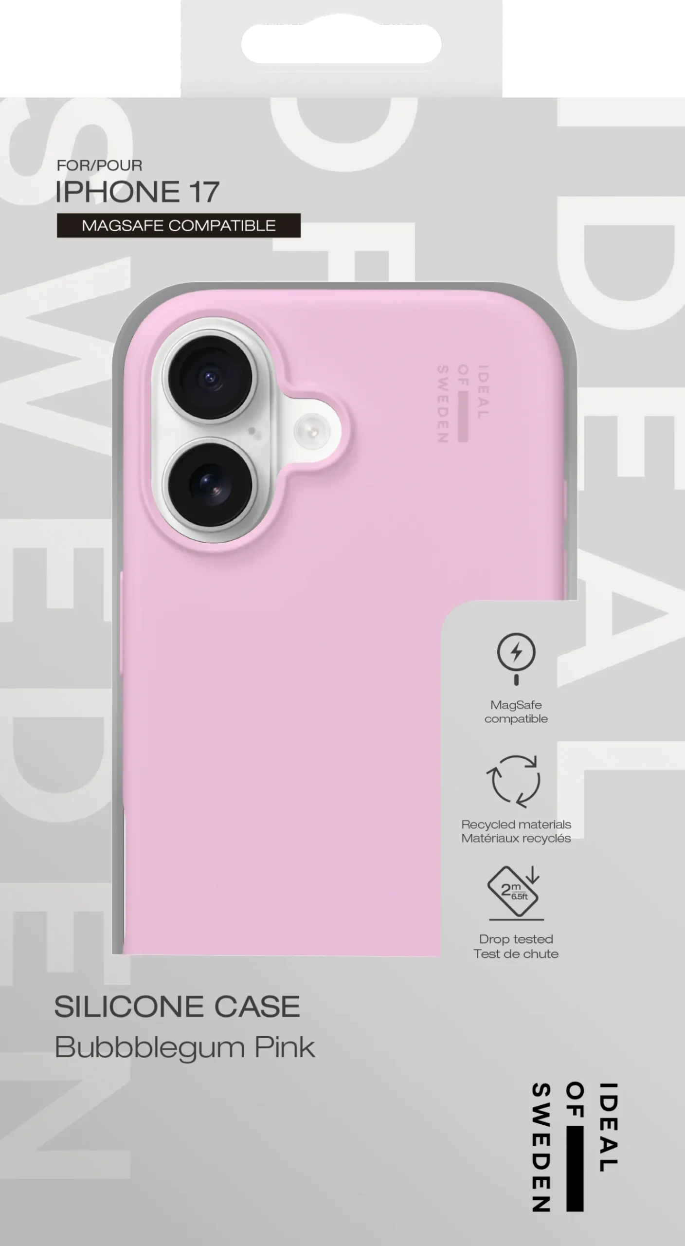 Mobilskal IDEAL OF SWEDEN MagSafe iPhone 17, silikon, bubblegum rosa