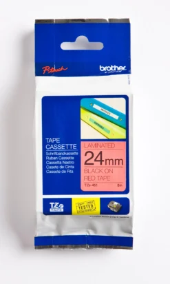 Märkband Brother TZe451, svart på röd, 24mm x 8m