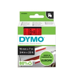 Märkband Dymo D1 Svart/Röd, 19 mm, 7 m
