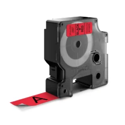 Märkband Dymo D1 Svart/Röd, 19 mm, 7 m