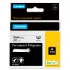 Märkband Dymo Rhino Ind Polyester, 12mm, svart på vit