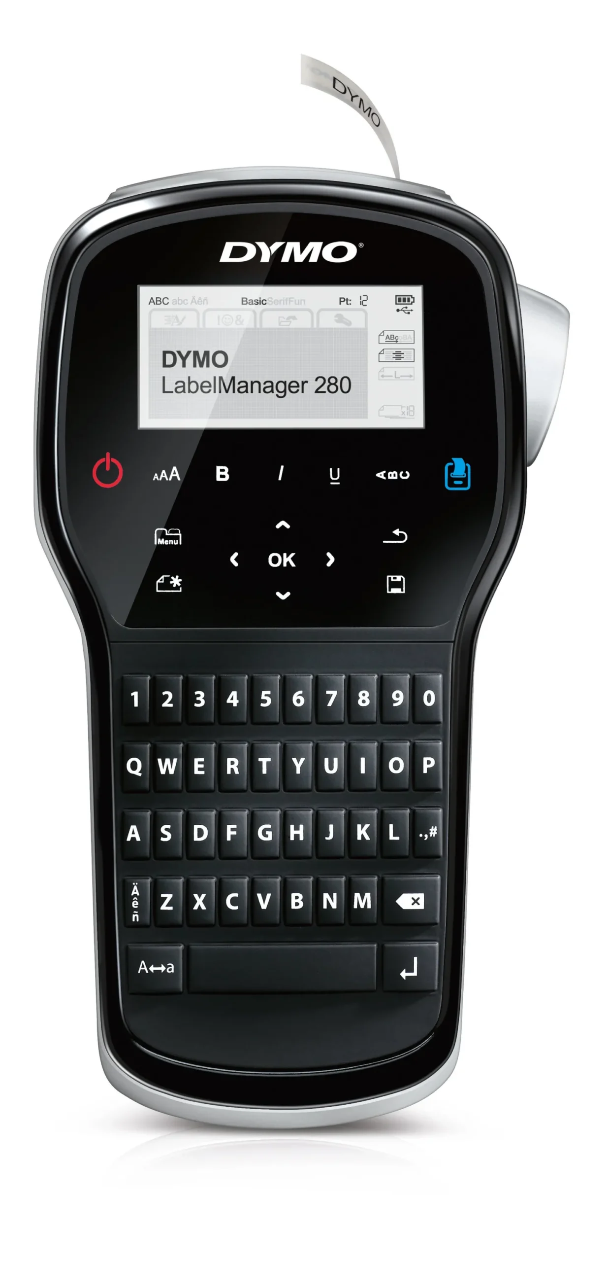 Märkmaskin Dymo LM 280, QWERTY, laddningsbar, PC-anslutning