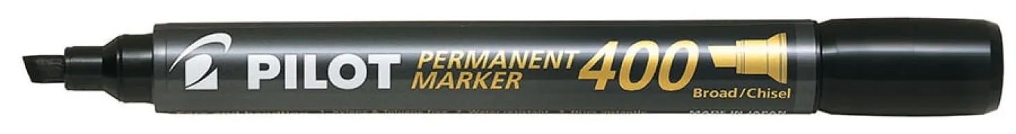 Märkpenna Pilot 400 Permanent, sned spets 2,5 mm, svart