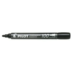 Märkpenna Pilot 100 Permanent, svart, 1 mm spets