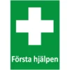 Nödskylt Första hjälpen, grön, skruv eller tejpmontering