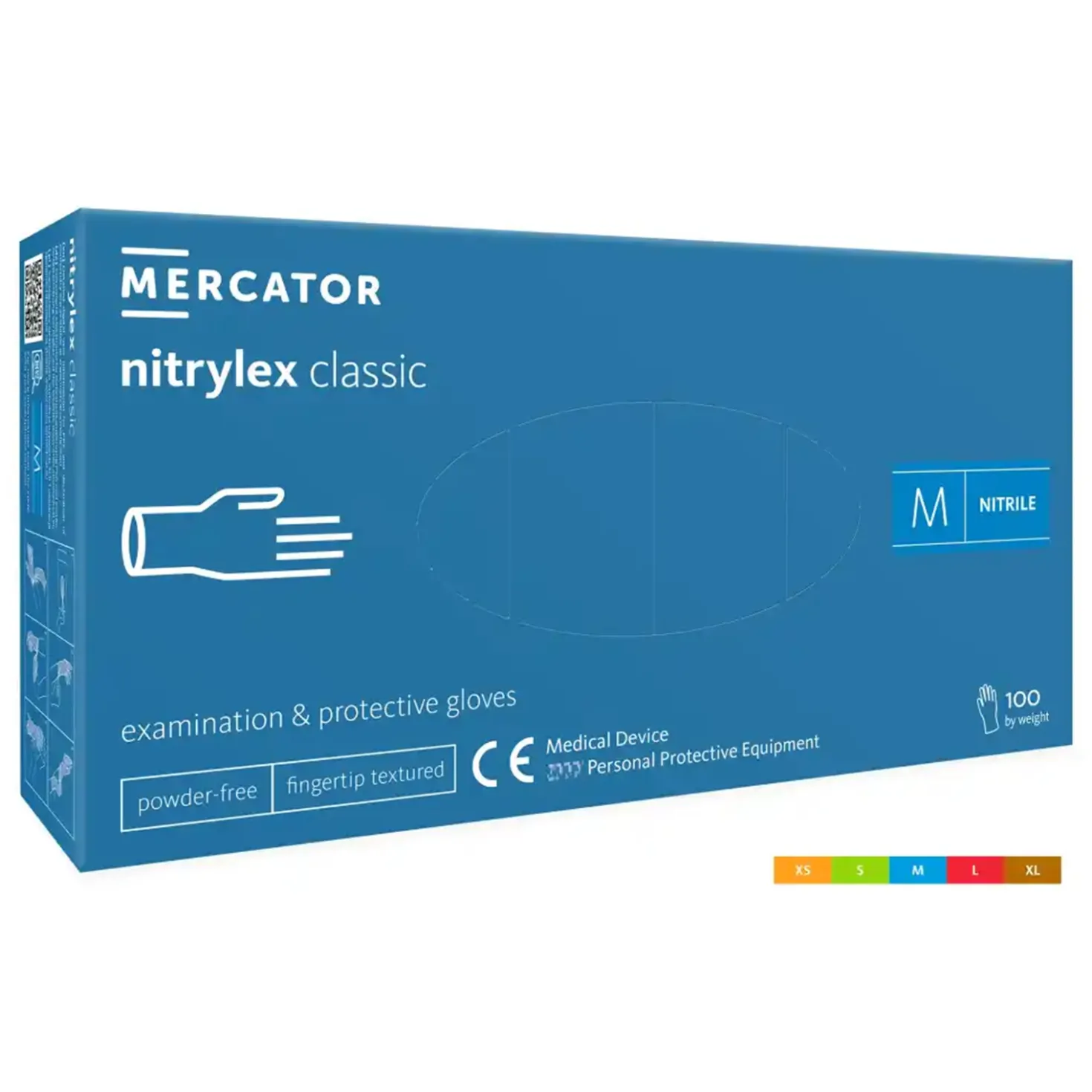 Nitrilhandske Mercator Nitrylex Classic, latexfri, blå, 100 st