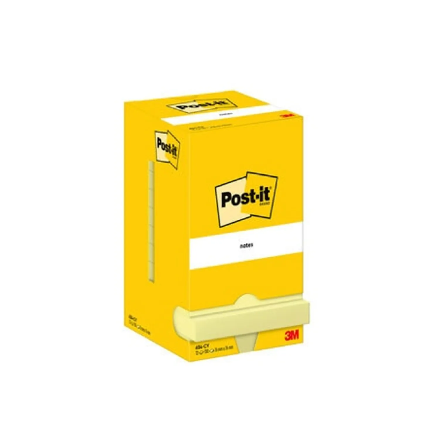 Notislappar Post-it 654CY, gul, 76x76 mm, 12 block