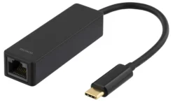 Nätverksadapter Deltaco USB-C till RJ45 Gigabit, svart