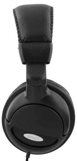 Over-ear Hörlurar Deltaco Volymkontroll, 50mm element, 2.2m kabel, svart